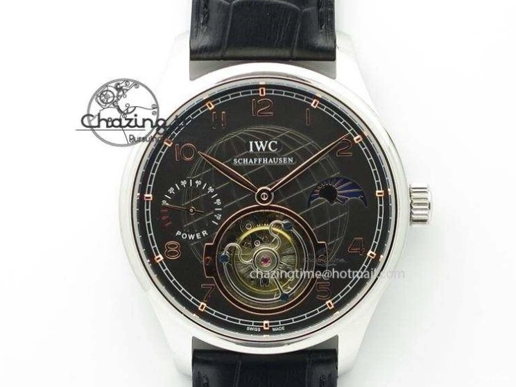 MIROTIME 0516 Efficient Portuguese Tourbillon IW5463 SS ZF Best Edition White Dial on Black Leather Strap 7170